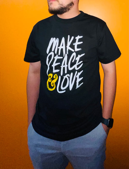 Make Peace & Love | Black T-Shirt
