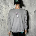 Embroidered Cat Sweatshirt – Minimalist Outline Crewneck – Unisex Embroidery Sweater