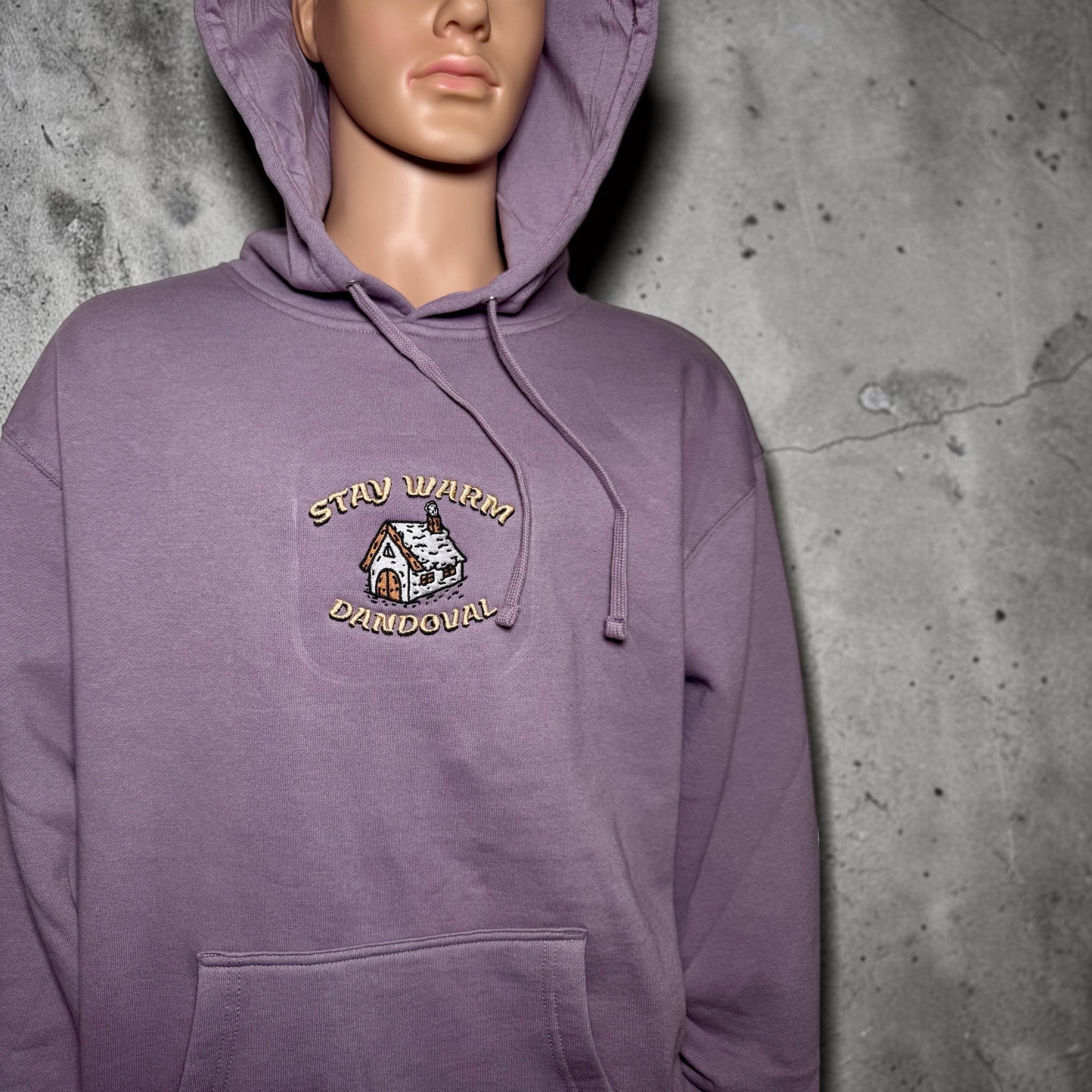 STAY WARM Embroidered Hoodie – Dandoval Winter Cabin Design