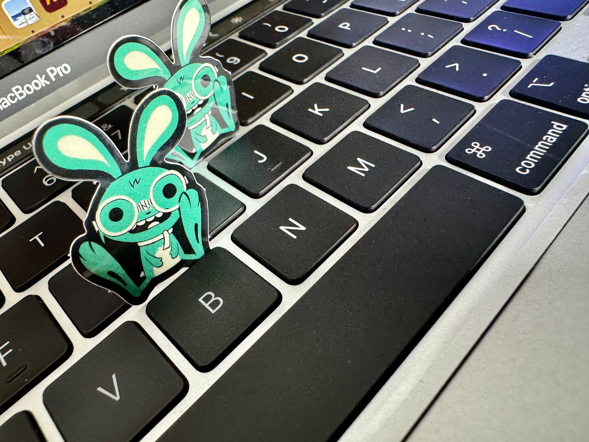 "Adorable Bunny Sticker - Waterproof Vinyl Sticker for Water Bottles and Laptops - Die-Cut, Glossy Finish, 1x1.3 Inches"