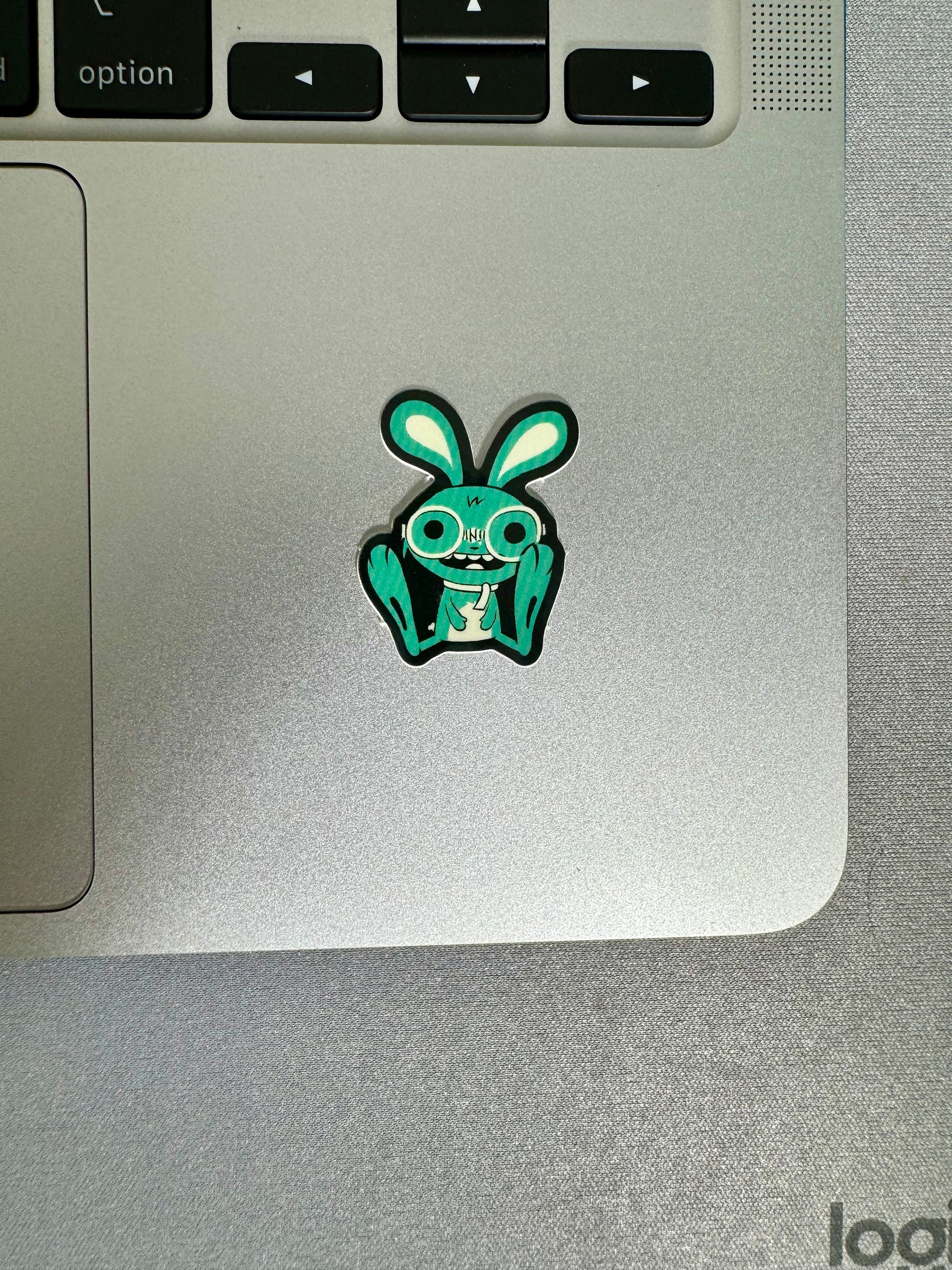 "Adorable Bunny Sticker - Waterproof Vinyl Sticker for Water Bottles and Laptops - Die-Cut, Glossy Finish, 1x1.3 Inches"