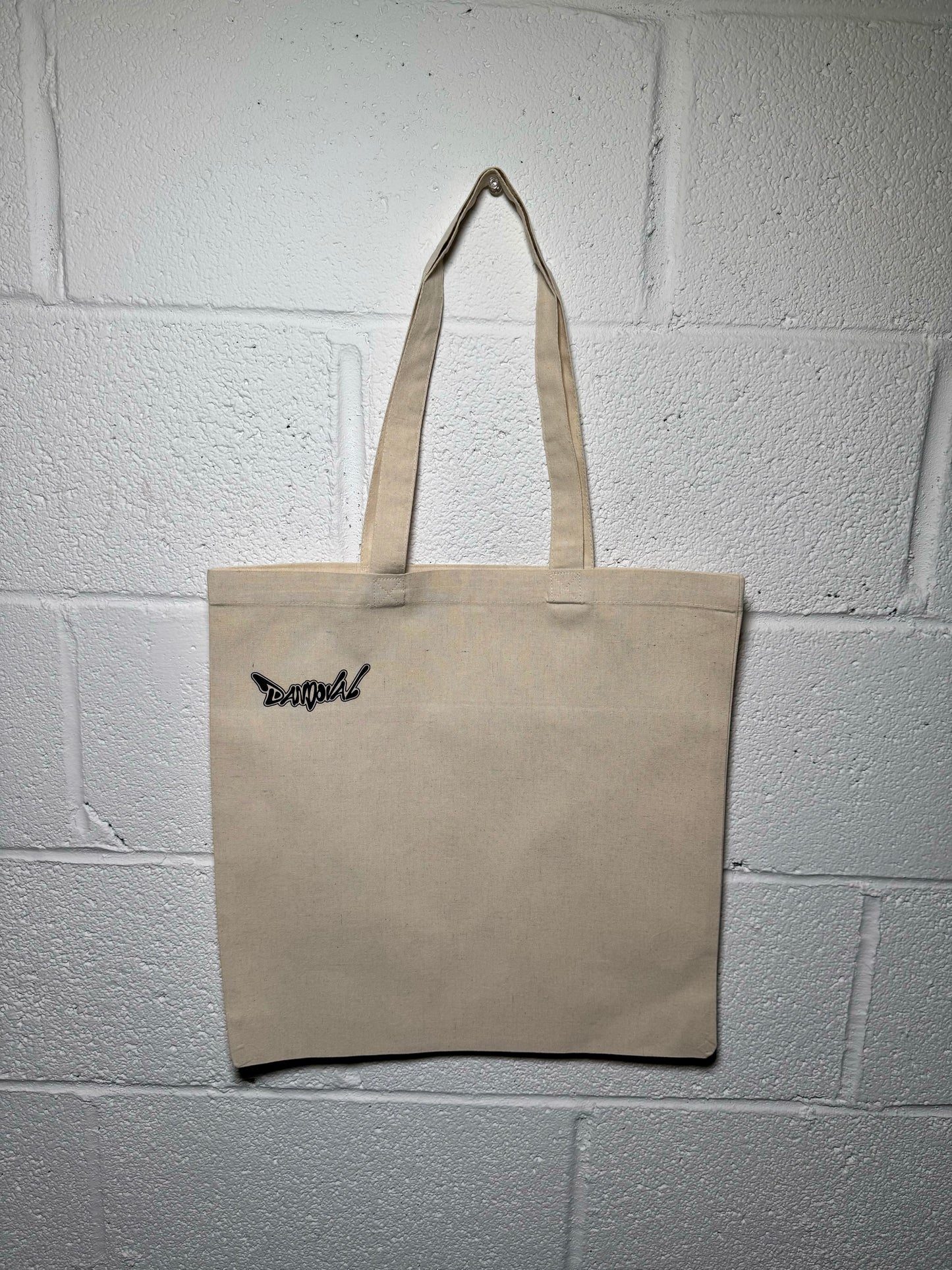 Back view of Bad Days Canvas Tote featuring DANDOVAL OGO LOGO, durable 6 oz. canvas.