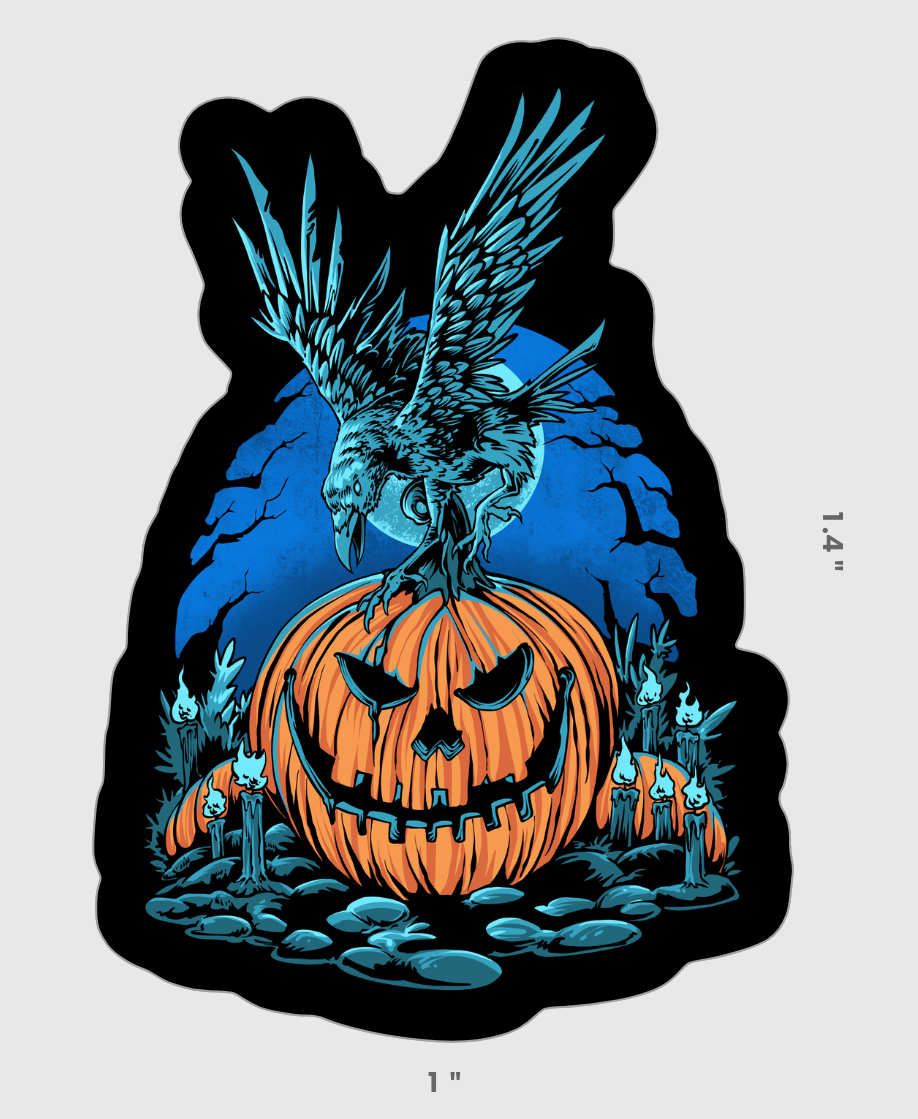 "Premium Halloween Sticker - Waterproof Die-Cut Vinyl Sticker for Water Bottles and Laptops, 1x1.4 inches"