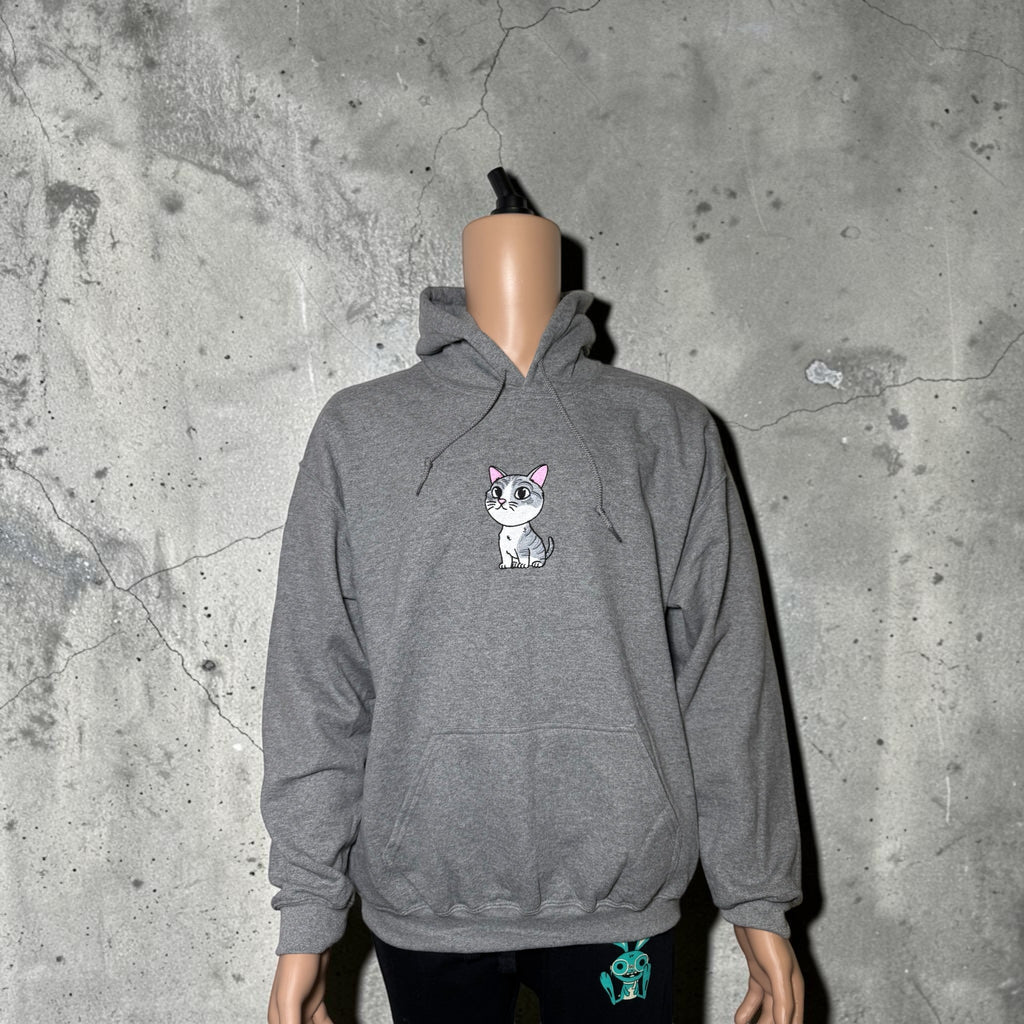 Embroidered Cat Hoodie – Heavy Blend