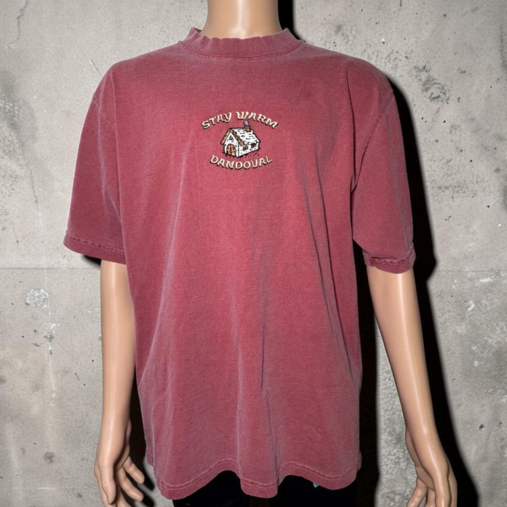 STAY WARM Embroidered T-Shirt – Clay Red