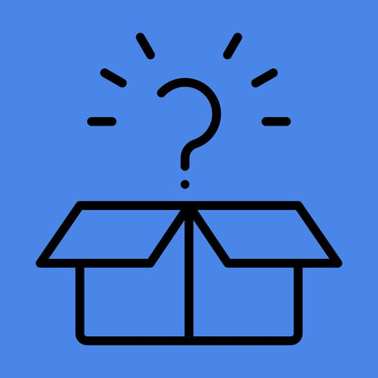Open box with a question mark on a blue background