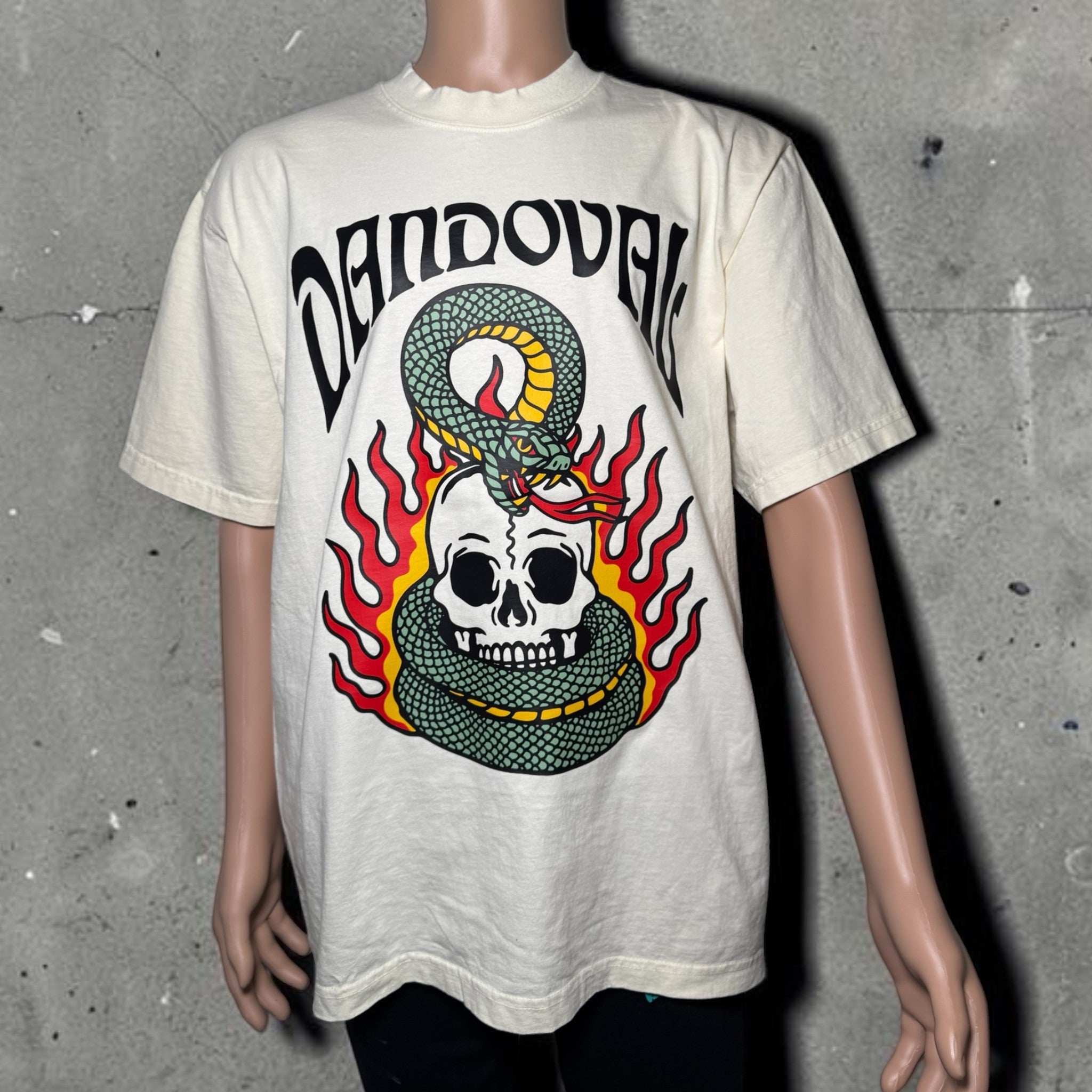 Skull Oversized Printed T-Shirt – Vintage Garment-Dyed Graphic Tee